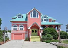 Twiddy Outer Banks Vacation Home Dealer S Choice Duck Oceanfront 7 Bedrooms Pink Houses House Colors Coastal Bedrooms