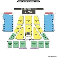 Complete Sands Casino Concert Seating Chart Sands Events