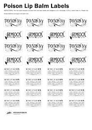Labels are a means of identifying a product or container through a piece of fabric, paper, metal or plastic film onto which information about them is printed. Poison Lip Balm Labels Printable Pdf Download