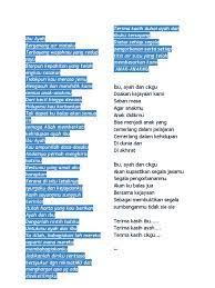'sajak ibu karya wiji thukul ibu pernah mengusirku minggat dari rumah tetapi menangis ketika aku susah ibu tak bisa. Sajak Ibu Dan Ayah Cikgu