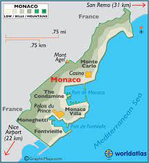 16 850 000 41 526 norsko: Monaco Maps Facts Monaco Map World Map Europe