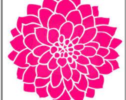 Dahlia Flower Clipart Vinyl Wall Art Flower Drawing Dahlia Flower