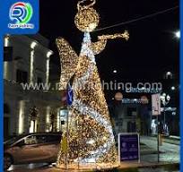 LED Santa and Chimney Light Outdoor Christmas Decorations Motif Lights