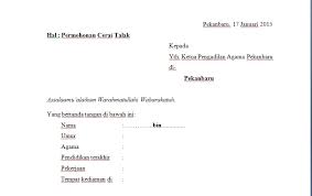 Contoh Surat Gugatan Cerai