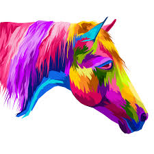 Download horse coloring pages, prepare your fingers and enter the world of colorful pony coloring pictures. Multi Colour Horse Canvas Tenstickers