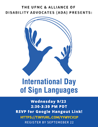 Learning a language can sometimes be a challenging and frustrating experience. Event Details International Day Of Sign Language United Front Multicultural Commons University Of San Diego