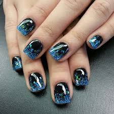 Acrylic Black And Blue Nail Designs Ink361 The Instagram Web Interface Desain Kuku Desain Seni Kuku Manikur