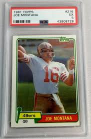 Joe had two sb titles under his belt by the time this set released and his hobby presence only continued its upward trajectory. Lot 1981 Topps 216 Joe Montana Rookie Card Psa Graded