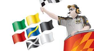 Some have only two color combinations while others may have up to six colors (such as the flag of south africa or the flag of south sudan). Nascar Racing Flags The Flag Press
