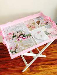 ayakli servis sehpasi decoupage painting desenler