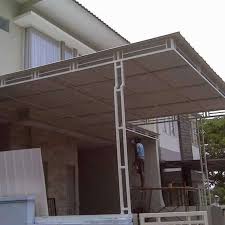 Sedangkan atap yang tersedia antara lain zincalume, onduline, go green, policarbonat (twinlite,solarlite, dan xlite), serta alderon. Kanopi Minimalis Atap Spandek Rangka Besi Hollow Galvanis Anti Karat Dekorasi Rumah 825825405