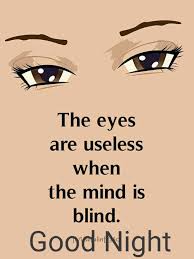 Good Night friends The eyes are useless when the mind is blind. GoodN linf  Night