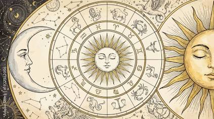 The astrological wheel holds clues to our deepest romantic connections., AI generated