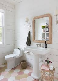 Bright And Airy Bathroom At The Camille Styles Headquarters Philippe Mirror From The Raw Collection By Ave Mold In Bathroom Tropical Bathroom Budget Bathroom