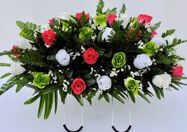 Silk artificial cemetery flowers handmade flowers plastic artificial flower pink lily bouquet for grave decorations. Amazon Com Spring Cemetery Flowers For Headstone And Grave Decoration Pink Green And White Rose Mix Saddle Handmade