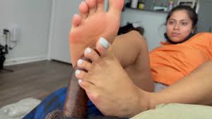 Latina gf footjob
