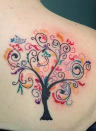 Pin By Nancy Jackson On Tattoo Ideas Rainbow Tattoos Watercolor Tattoo Tree Family Tree Tattoo