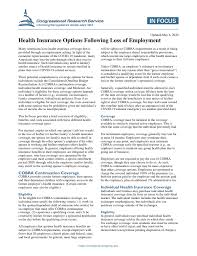 Search for qualifying events for health insurance. Health Insurance Options Following Loss Of Employment Everycrsreport Com