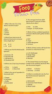 Our online fast food trivia quizzes can be adapted to suit your requirements for taking some of the top fast food quizzes. 7 Best Printable Food Trivia Questions Printablee Com