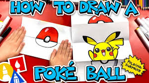 The aim of this app is to teach kids how to draw things like animals, trees this lesson is meant for younger preschool artists. How To Draw A Poke Ball Folding Surprise Art For Kids Hub Art For Kids Hub Drawing For Kids Art For Kids