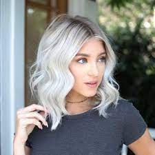37 Cute Medium Length Haircuts For Women In 2019 Short White Hair White Hair Color Silver Blonde Hair