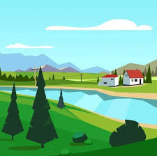  Galeri 10 Gambar Ilustrasi Pemandangan Yang Indah Pesona Dunia Landscape Illustration Vector Photo Scenic