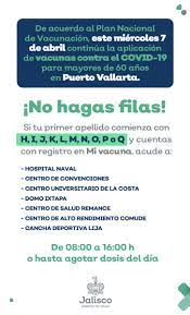 Aunque todavía no se tiene fecha para llevar a cabo el proceso de vacunación, se amplía el número de mexicanos en poder vacunarse contra. Secretaria De Salud Jalisco On Twitter Atencion Puertovallarta Manana Miercoles 7 De Abril Continuaremos Aplicando La Segunda Dosis De Vacuna Contra Covid19 A Personas Mayores De 60 Anos Y Personal De