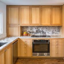 natural wood kitchen cabinets, shaker