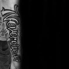 Life is full of ups and downs and it can be quite a rollercoaster ride. 60 Never Give Up Tattoos For Men Phrase Design Ideas