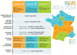 Pour exemple l'académie de poitiers passe de la zone b à la zone a. Vacances Scolaires 2015 2016