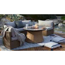 The pit style sectional is a bold statement. Coral Coast Myles Wicker Curved Outdoor Patio Fire Pit Sectional Set Walmart Com Walmart Com