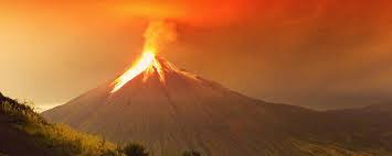 An act, process, or instance of erupting. Volcanoes Ready Gov