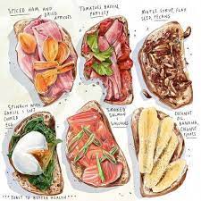 Truffled Scallop Toast Clean Eating Snacks Recipe Food Drawing Food Artwork Food Illustrations
