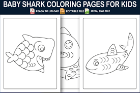 Kids can enjoy the baby shark song even more with baby shark coloring pages and baby shark gifts for kids based off of the catchy tune. Baby Shark Coloring Pages For Kids Grafik Von Pro Designer Creative Fabrica