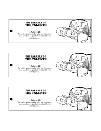 The Parable Of The Talents Bible Bookmarks Filled With Important Life Lessons The Parable Of Parable Of The Talents Sunday School Lessons Sunday School Kids