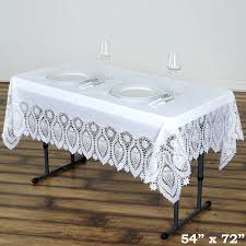 54 X72 Eco Friendly 0 6mil Thick Disposable Waterproof Lace Vinyl Tablecloth Protector Cover White Efav Vinyl Tablecloth Table Cloth Waterproof Tablecloth