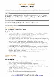 Commercial Driver Resume Samples Qwikresume
