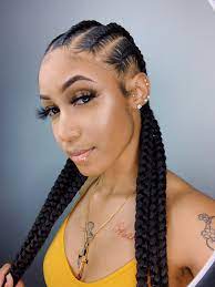 Feed In Braids Pinterest Thatdollbri Feed In Braid Braided Hairstyles Natural Hair Styles