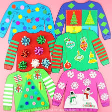Some pages look just like the original sweaters, others are only loosely inspired by the real sweater, and many are actually a combination of design elements from two different sweaters. Ugly Christmas Sweater Craft I Heart Crafty Things