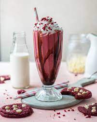 Red Velvet Milkshake Recipe 5 Ingredients Only Bake With Shivesh Recipe Red Velvet Milkshake Recipe Milkshake Recipes Chocolate Milkshake