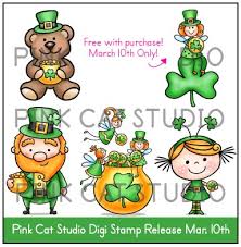 Onecraftymama Pink Cat Studio St Patrick S Day Digi Release