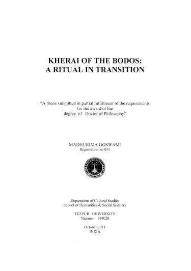KHERAI OF THE BODOS: A RITUAL IN TRANSITION