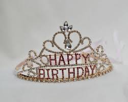 Woman Birthday Crown For Adults Happy Birthday Girls Gold Rhinestone Tiara Gold And Pink Happy Birthday Tiara Birthday Tiara Gir Pink Happy Birthday Happy Birthday Girls Birthday Tiara