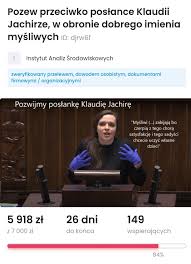 Maybe you would like to learn more about one of these? Klaudia Jachira Instytut Analiz Srodowiskowych Zbiera Pieniadze Na Prawnika By Pozwac Mnie Za Slowa Z Mownicy Sejmowej Podczas Dyskusji O Zniesieniu Zakazu Udzialu Dzieci W Polowaniach Powiedzialam Wtedy Trzeba Pamietac Ze