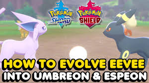 How To Evolve Eevee Into Umbreon And Espeon In Pokemon Sword Shield Youtube As previously mentioned, the only way you could evolve eevee into glaceon or leafeon in previous pokemon games was by traveling to the ice or moss. how to evolve eevee into umbreon and espeon in pokemon sword shield
