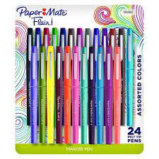 24pk Marker Pens Flair Medium Tip 7mm Multicolor Papermate Papermate Flair Pens Paper Mate Flair Flair Pens