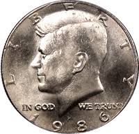 1986 P Kennedy Half Dollar Value Cointrackers
