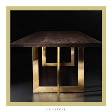 We Custom Build All Your Exterior And Interior Furniture Each Design Is Unique And Avoids Repetit Brass Dining Table Furniture Dining Table Dining Table Bases