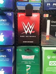 See the best & latest wwe gift card codes on iscoupon.com. Scott Armstrong On Twitter I Ve Actually Lived Long Enough To See Wwe Network Gift Cards For Sale And Krispykreme Too Blessed Http T Co Ffc8gf6fxl