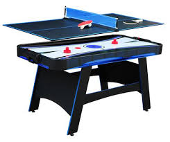 Hathaway Bandit 5 Ft Air Hockey Table With Table Tennis Top Black Blue Air Hockey Table Multi Game Table Air Hockey